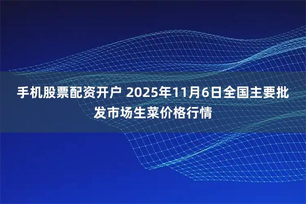 手机股票配资开户 2025年11月6日全国主要批发市场生菜价格行情